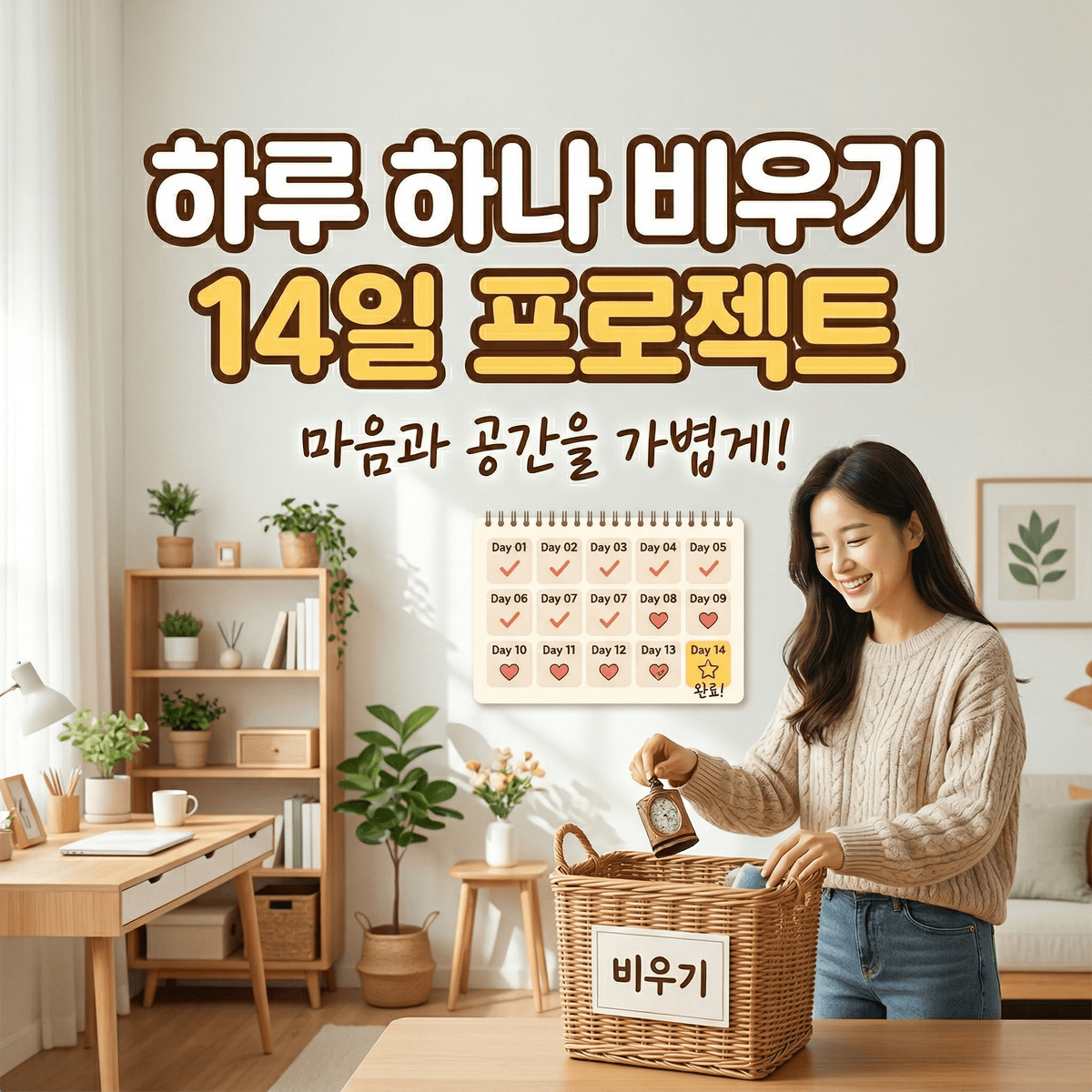 하루 하나 비우기 14일 프로젝트 – 마음과 공간을 가볍게!