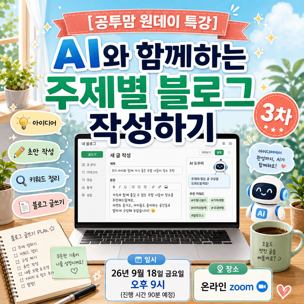 [공투맘 원데이 특강] AI와 함께하는 주제별 블로그 작성하기 3차