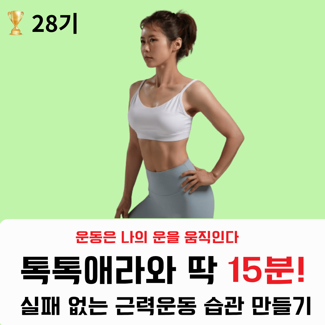 [28기] 톡톡애라와 딱 15분! 집에서 끝내는 근력운동